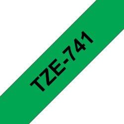 Ruban TZe741, 18mm Noir sur...