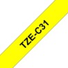 Ruban TZeC31, 12mm Noir sur fond Jaune fluo, Laminé, 5M