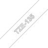 Ruban TZe135, 12mm Blanc sur fond Transparent, Laminé, 8M