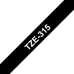 Ruban TZe315, 6mm Blanc sur...