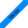 Ruban TZe521, 9mm Noir sur fond Bleu, Laminé, 8M