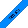 Ruban TZe531, 12mm Noir sur fond Bleu, Laminé, 8M