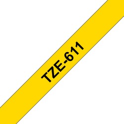 Ruban TZe611, 6mm Noir sur...