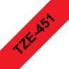 Ruban TZe451, 24mm Noir sur fond Rouge, Laminé, 8M