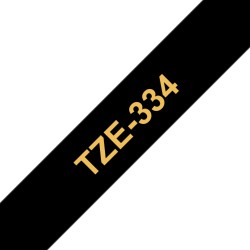 Ruban TZe334, 12mm Gold sur...