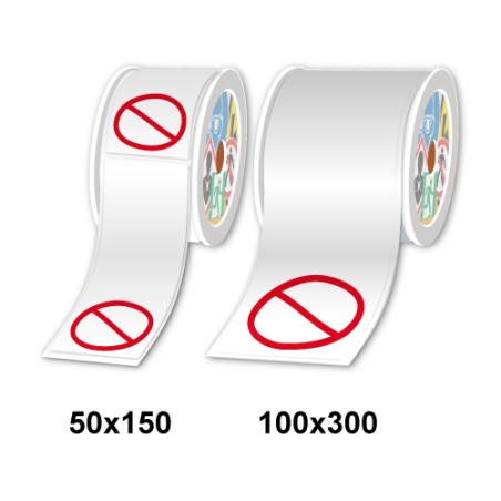 Rouleaux Interdiction prédécoupés et pré-imprimés, Étiquette paysage, 50 x 150 m