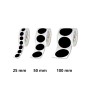 Rouleaux pastilles prédécoupées, Noir, Ø 100mm - Par rouleau de 250 étiquettes