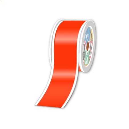 Rouleaux en continu, Fluo rouge, 50mm x 25m
