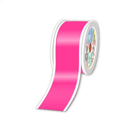 Rouleaux en continu, Fluo rose, 50mm x 25 m