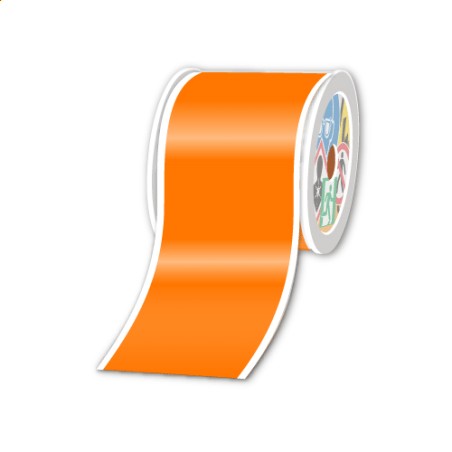 Rouleaux en continu, Fluo orange, 100mm x 25m