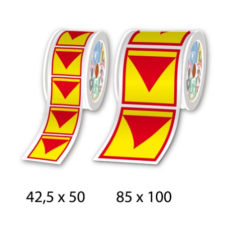 Rouleaux d'étiquettes LOTO prédécoupées, 42.5 x 50 mm - Par rouleau de 500