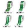 Rouleaux marqueurs de tuyauterie prédécoupés, Vert/ Eau, 52 x 450 mm, Sans picto