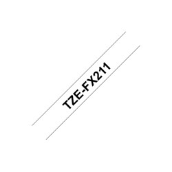 Ruban TZeFX211, 6mm Noir sur fond Blanc, Laminé flexible, 8M