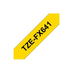 Ruban TZeFX641, 18mm Noir sur fond Jaune, Laminé flexible, 8M