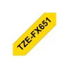 Ruban TZeFX651, 24mm Noir sur fond Jaune, Laminé flexible, 8M