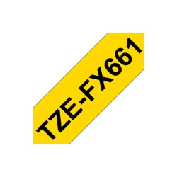 Ruban TZeFX661, 36mm Noir sur fond Jaune, Laminé flexible, 8M