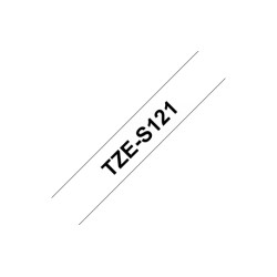 Ruban TZeS121, 9mm Noir sur fond Transparent, Laminé adhésif puissant, 8M