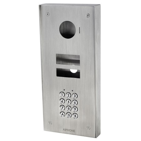 Façade inox 2 mm saillie avec clavier codé pour kits jvs1f & platine jvdvf
