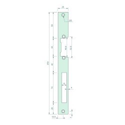 Têtière plate 250 x 25 mm B1S acier inoxydable pour 13-23-33 & ESU