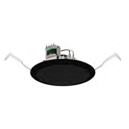 Plafonnier 6W-100V blanc 17 cm - HP 12cm grille aluminium Noir RAL 9005