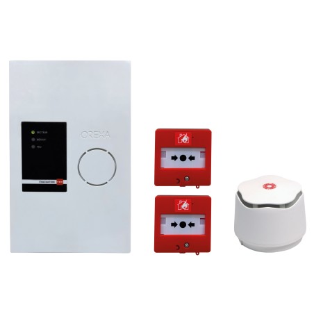Kit Orexa filaire 1 boucle avec sirène et bouton évacuation + 2 DM + 1 sirène