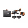 Meuleuse 125 mm 18V, 2 batt Pro lith 5.0 Ah, chargeur, en coffret