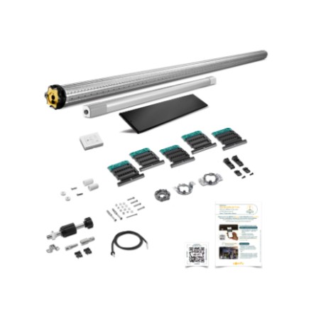 Axe motorisé zf54 de 2,50m rs100 solar io 20/12pnx 5,8w, bat bloc-baie+tradi