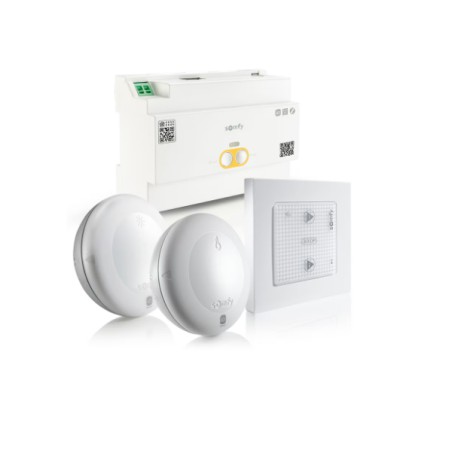 pack avec cmde intelligente tahoma rail din, + scénar + capteur soleil et temp.