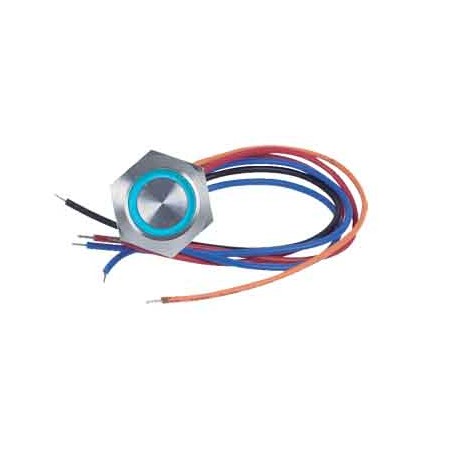 BP LUMINEUX BLEU INOX SEUL NO/NF PRE-CABLE D:19MM
