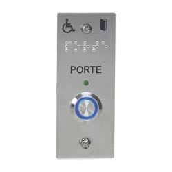 BP PMR SONORE ET LUMINEUX SUR PLAQUE INOX 100X40MM 'PORTE'