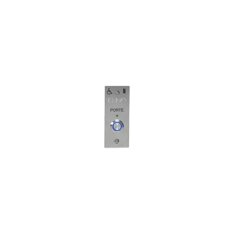 BP PMR SONORE ET LUMINEUX SUR PLAQUE INOX 100X40MM 'PORTE'