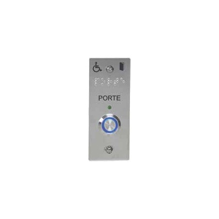 BP PMR SONORE ET LUMINEUX SUR PLAQUE INOX 100X40MM 'PORTE'