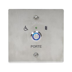 BP PMR SONORE ET LUMINEUX SUR PLAQUE INOX 110X110MM 'PORTE'