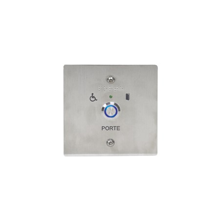 BP PMR SONORE ET LUMINEUX SUR PLAQUE INOX 110X110MM 'PORTE'