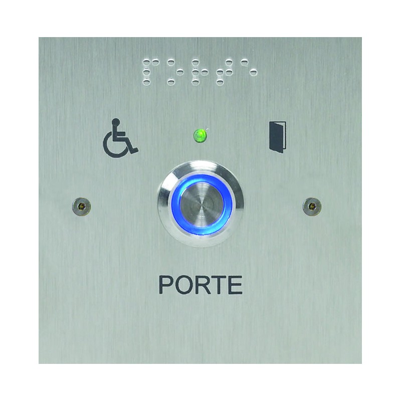 BP PMR SONORE ET LUMINEUX PLAQUE INOX 100X100MM (POT DE 60)