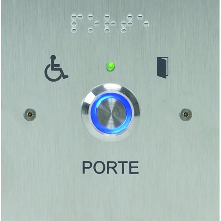 BP PMR SONORE ET LUMINEUX PLAQUE INOX 100X100MM (POT DE 60)