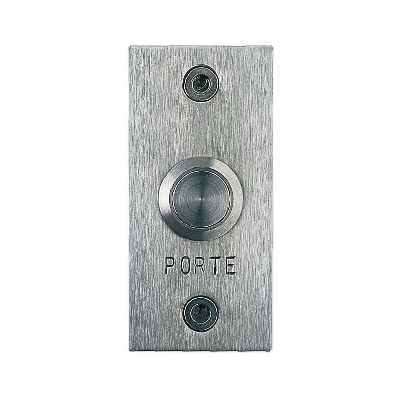 BOUTON POUSSOIR SUR PLAQUE INOX 38X80MM NO/NF + CABLE