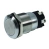 BOUTON POUSSOIR INOX 19 MM. NO+NC. BORNIER À VIS