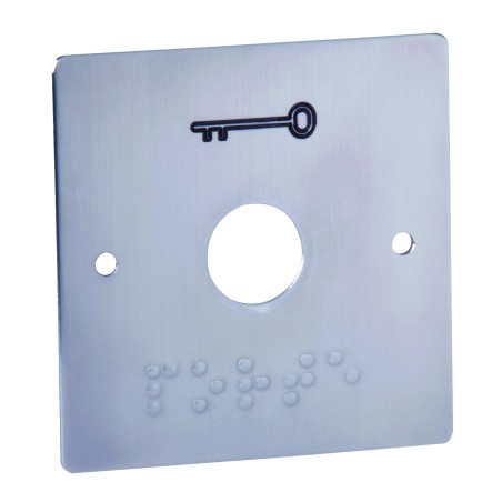 PLAQUE INOX MARQUAGE BRAILLE POUR SERIE PB19