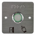BP PMR INOX BLEU/VERT/BUZZER 12/24V NO/NC PLAQUE CARREE