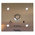 BOUTON POUSSOIR INOX LUMINEUX NO/NF FAÇADE 100X100MM BRAILLE