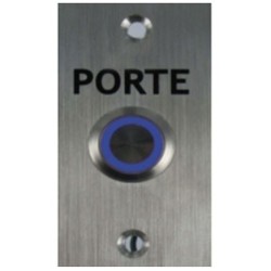 BOUTON POUSSOIR INOX LUMINEUX NO/NF FACADE 35X60MM BRAILLE