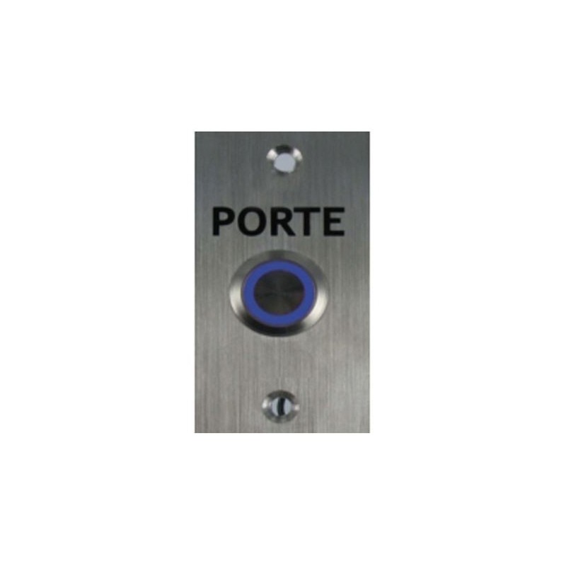 BOUTON POUSSOIR INOX LUMINEUX NO/NF FACADE 35X60MM BRAILLE