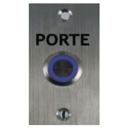 BOUTON POUSSOIR INOX LUMINEUX NO/NF FACADE 35X60MM BRAILLE