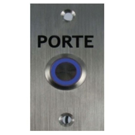 BOUTON POUSSOIR INOX LUMINEUX NO/NF FACADE 35X60MM BRAILLE