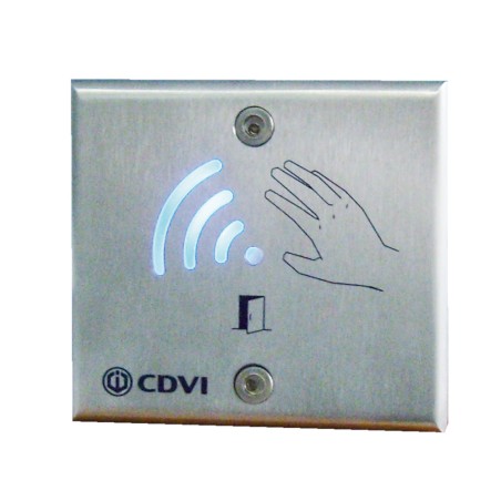 BOUTON DE SORTIE INFRAROUGE SONORE ET VISUEL INOX APPLIQUE