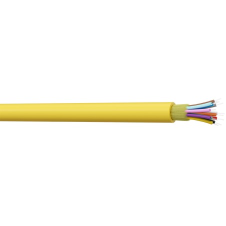 Câble fibre optique 12FO OS2 SERREE INT LSZH - JAUNE A LA COUPE