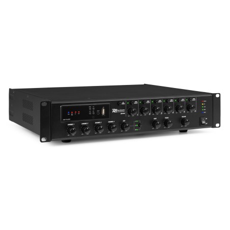 Amplificateur Public adress, 480 W, 6 Zones, 100V, USB BT Radio Internet-PMP480