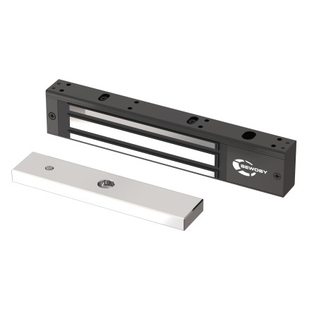 Ventouse applique noire - 300 daN - 12-24V DC - contact