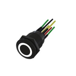 Bouton pousoir noir 19 mm...